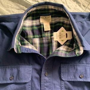 LL Bean Lined Hurricane shirt